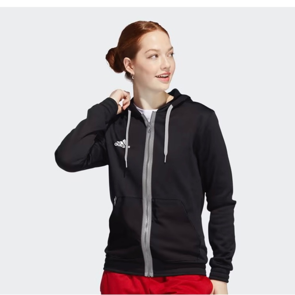 NWT Women's Adidas Team Issue Full-Zip Hoodie BLACK- Medium Tall Long